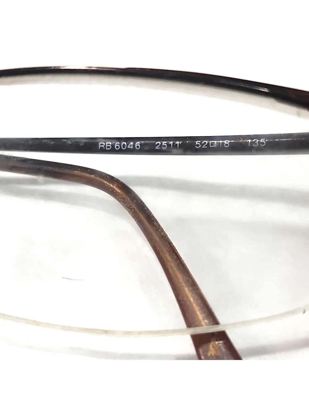 Ray Ban RB6046 2511 Brown Rectangle Eyeglasses 52-18 135 LWA
